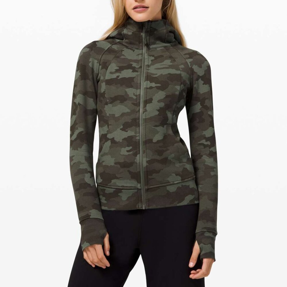 Lululemon Scuba Full-Zip Hoodie Heritage Camo Green Twill